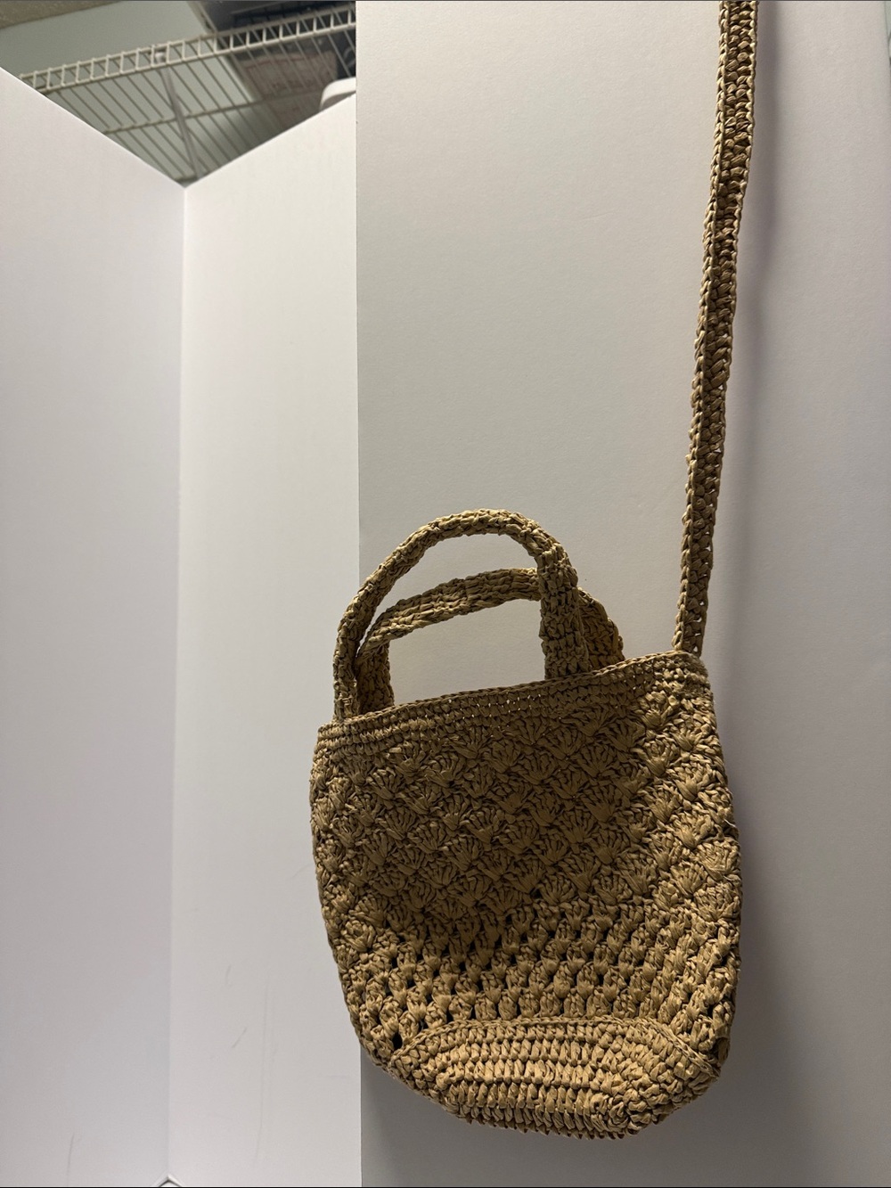 J. Crew Factory Woven Straw Mini Crossbody Bag - Natural Tan